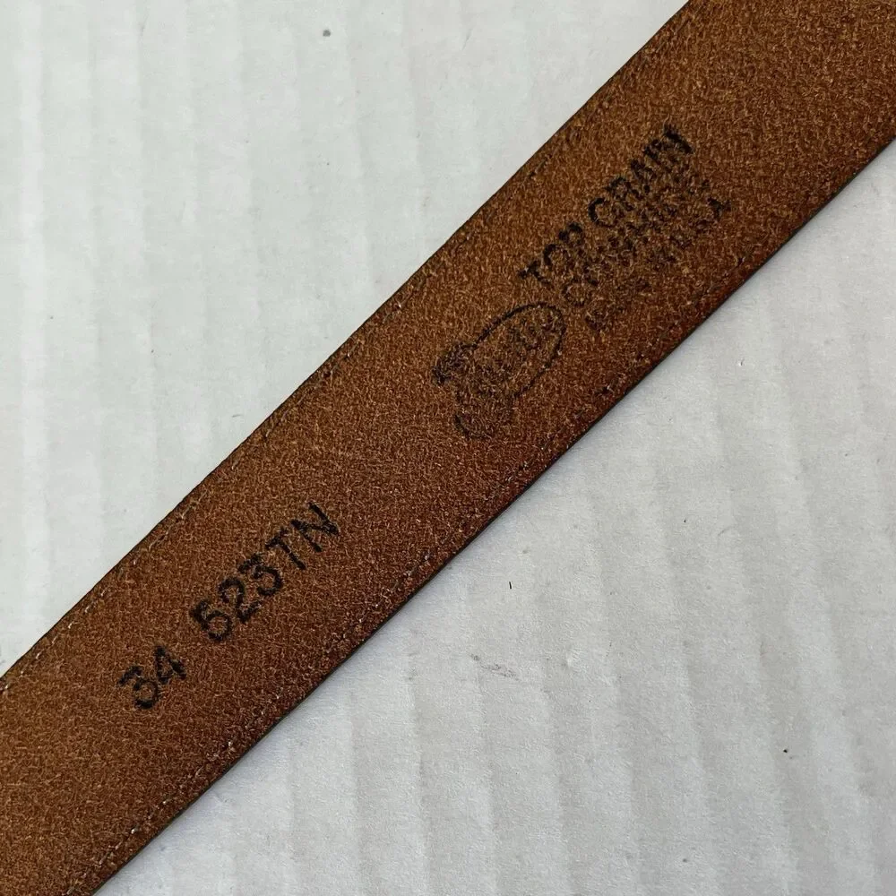 VTG 90s JUSTIN Top Grain Cowhide Leather Belt Tooled Floral Western Cowboy USA